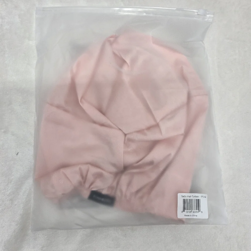 BondiBoost Pink Satin Hair Wrap Turban for Frizz-Free Hair - NIP